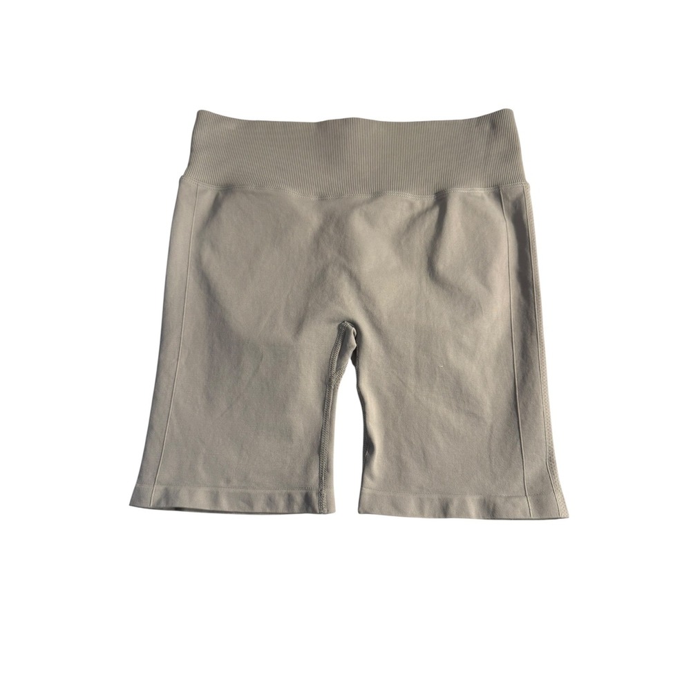 Cupshe‎ Womens Seamless High Waisted Scrunch Butt Biker Shorts Taupe Large NEW